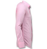 Gentile Bellini Camisas De Hombre Italiano - Blanco Blusa - 3032 - Rosa