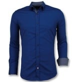 Gentile Bellini Camisas Slim Fit Para Hombre - Moda de Hombre Italiana - 3041 - Azul