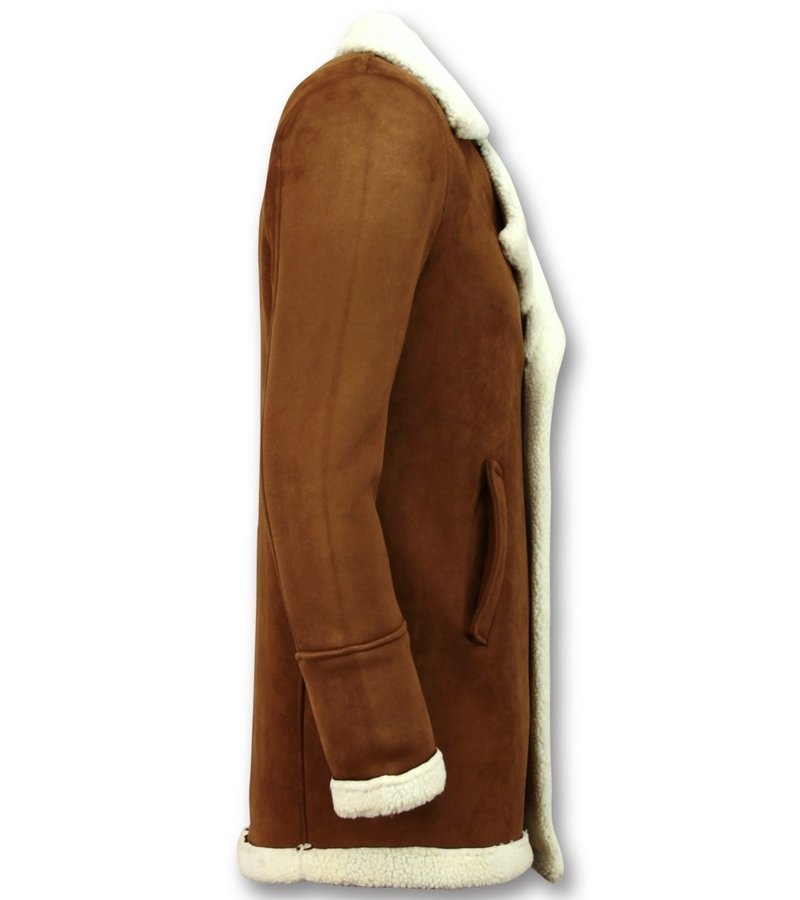 Frilivin Abrigo De Piel Artificial - Lammy Coat Long - Marrón