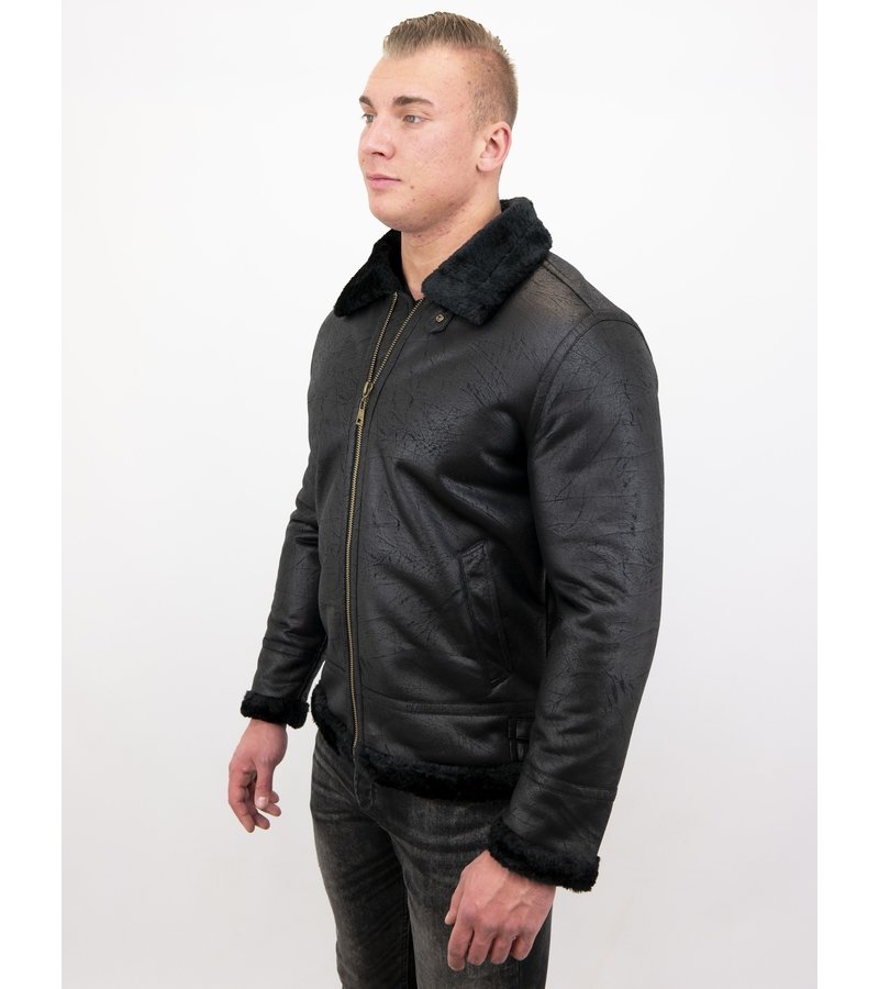 Tony Backer Shearling Jacket - Lammy Coat Hombre - Negro