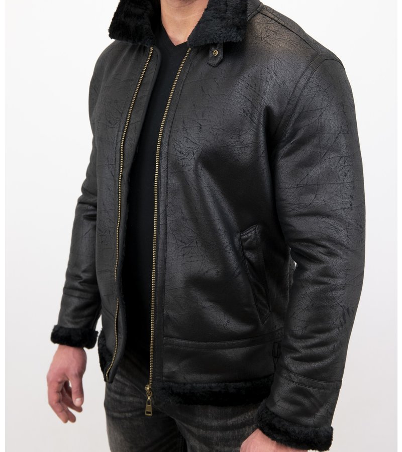 Tony Backer Shearling Jacket - Lammy Coat Hombre - Negro