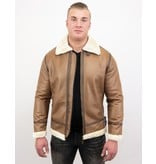 Tony Backer Men Shearling Jacket - Lammy Coat Hombre - Marrón