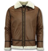 Tony Backer Men Shearling Jacket - Lammy Coat Hombre - Marrón