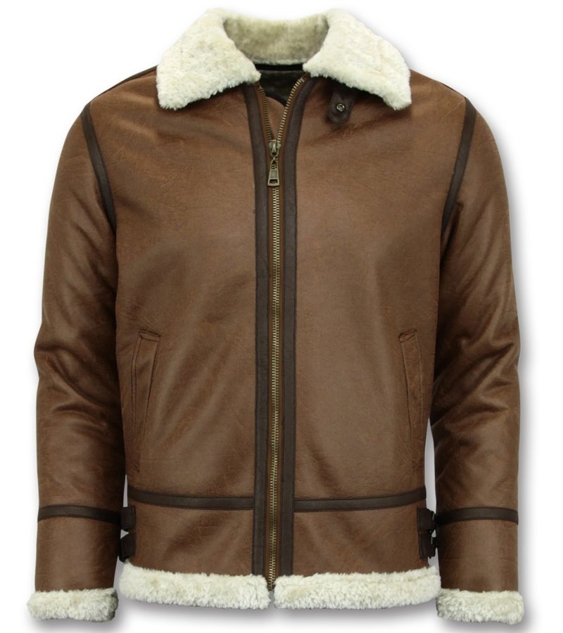 Tony Backer Men Shearling Jacket - Lammy Coat Hombre - Marrón