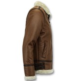 Tony Backer Men Shearling Jacket - Lammy Coat Hombre - Marrón