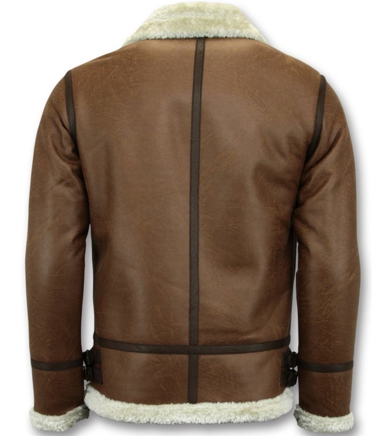 Tony Backer Men Shearling Jacket - Lammy Coat Hombre - Marrón