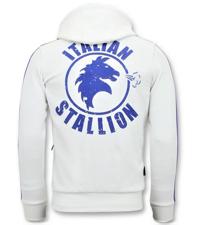 Local Fanatic Sudaderas con Cremallera - Rocky Balboa  Chaqueta -  Blanco