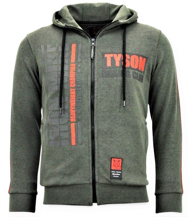 Local Fanatic Sudaderas con Cremallera - Tyson Boxing Iron Mike Chaqueta - Verde