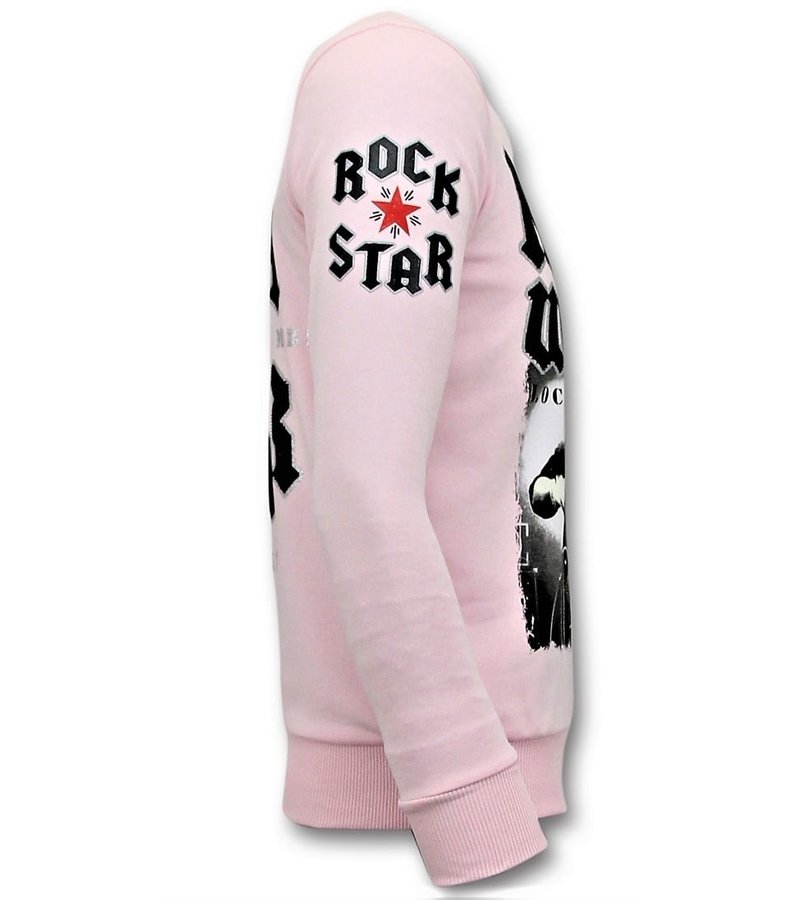 Local Fanatic Sudadera Piedras - Rock My World Cat - Rosa