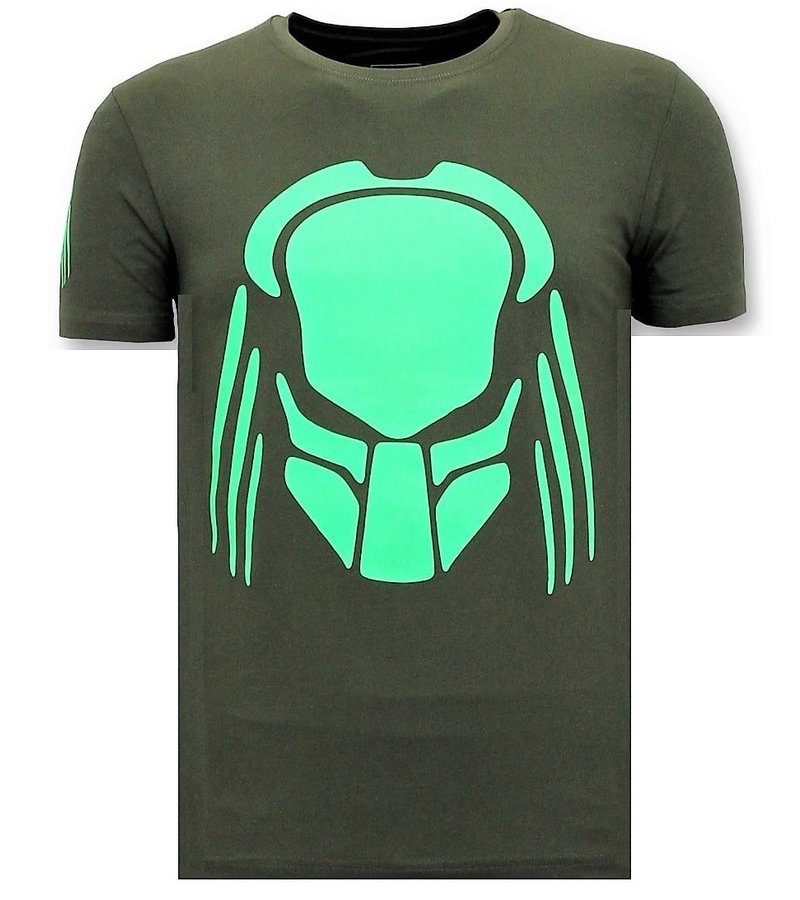 Local Fanatic Camisetas Hombre -   Impresión Predator Neon - Verde