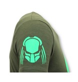 Local Fanatic Camisetas Hombre -   Impresión Predator Neon - Verde