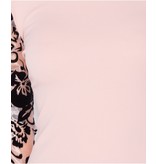 PARISIAN Impresión Flock Organza escarpado de cuello alto sin mangas - Mujeres - rosa