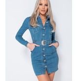 PARISIAN Botón Denim Western encima de la camisa vestido- ajustado de la Mujer - Azul