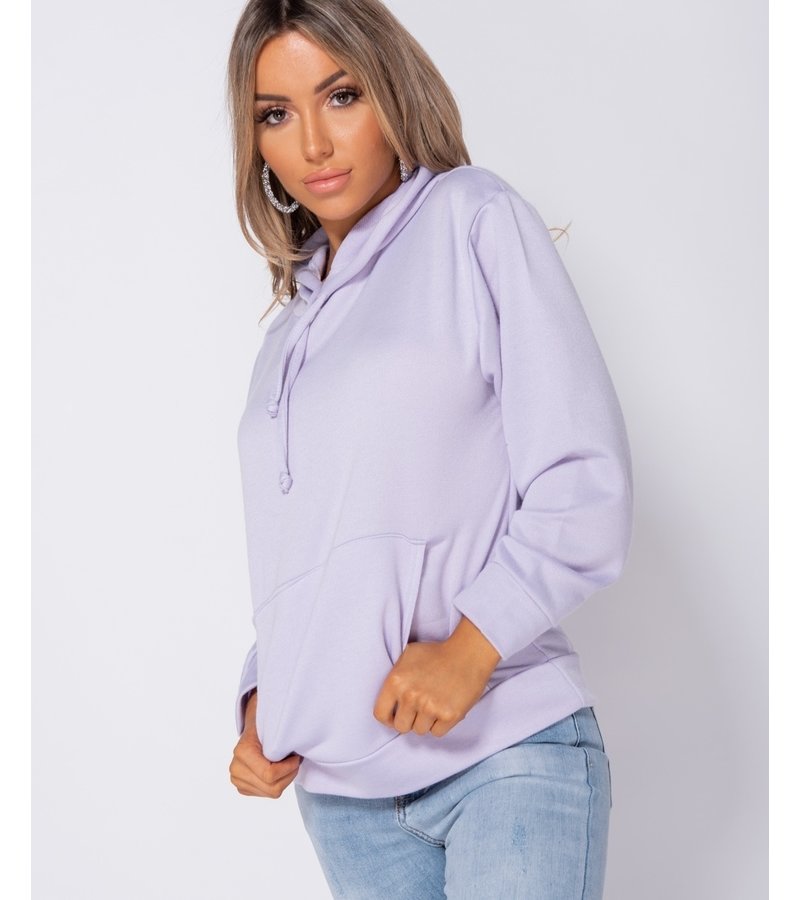 PARISIAN De gran tamaño del lazo de la sudadera con capucha - Mujer - Lila