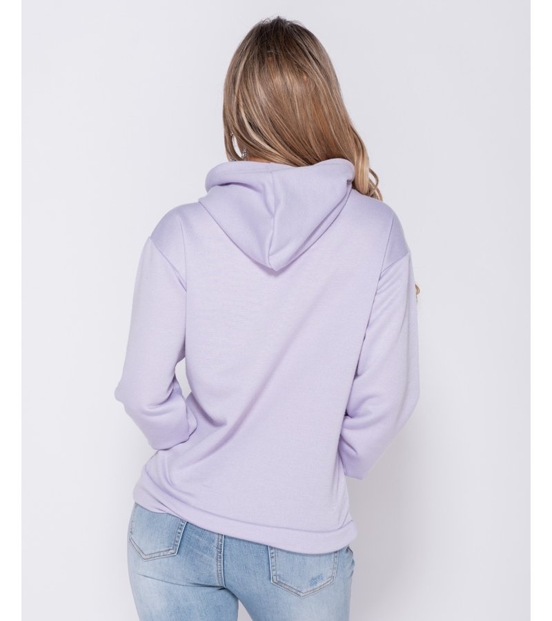 PARISIAN De gran tamaño del lazo de la sudadera con capucha - Mujer - Lila