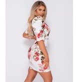 PARISIAN Abultada de la impresión floral de Bodycon del mini vestido - Mujeres - Blanco