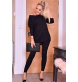 CATWALK Pixie gris de dos piezas Loungewear Set - Damas - Negro CATWALK Pixie gris de dos piezas Loungewear Set - Damas - Negro