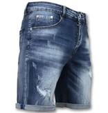 Enos Pantalones cortos Hombres - Rasgado corto - 9085 - Azul