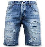 Enos Pantalones cortos Hombres - Rasgado corto - 9073 - Azul