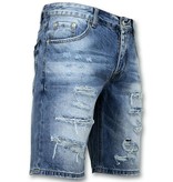 Enos Pantalones cortos Hombres - Rasgado corto - 9073 - Azul