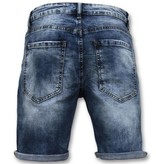 Enos Los pantalones cortos de los hombres - Short Blanco - 9088 - Azul