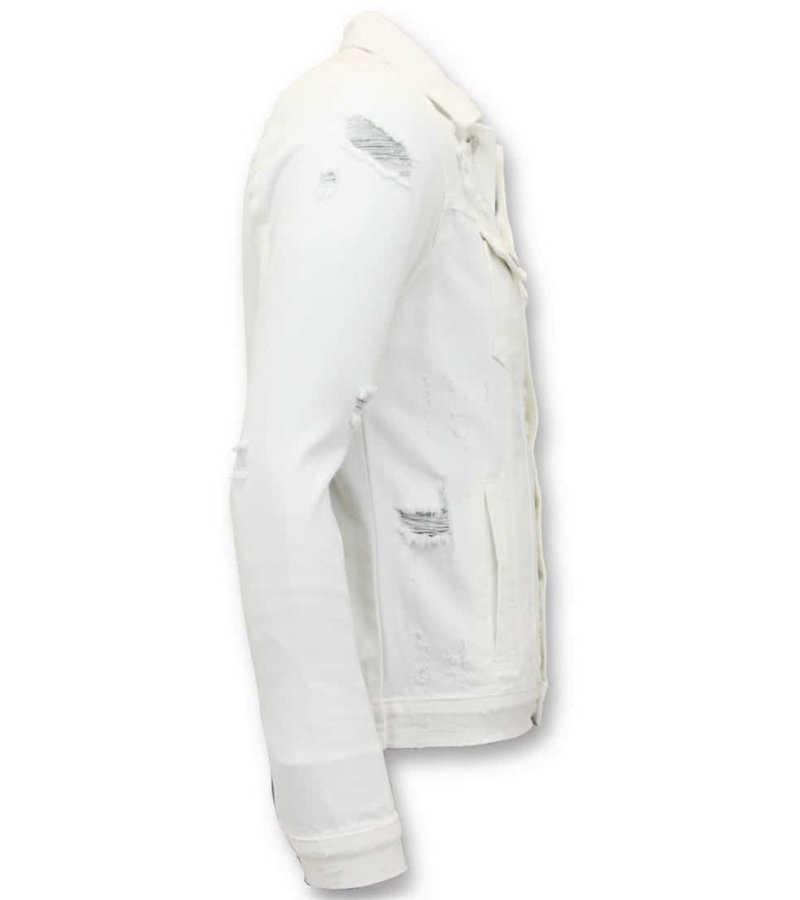 Enos Denim chaqueta de los hombres - vaqueros rasgados - Blanco