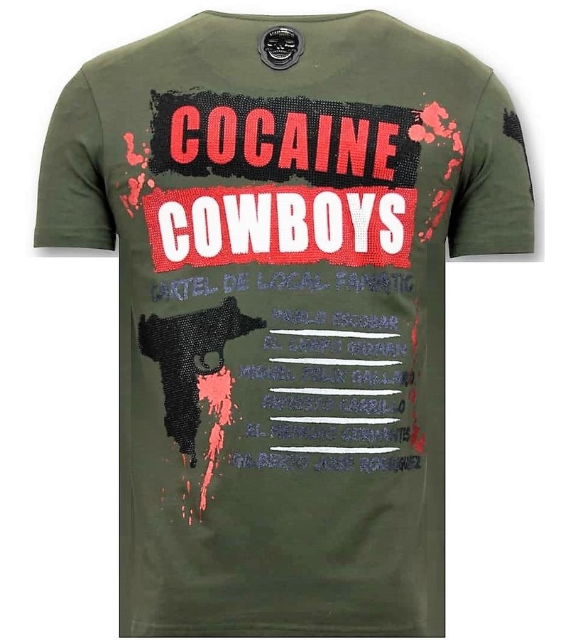 Local Fanatic Hombres camiseta Rhinestone - Los jefes de los narcos - Verde