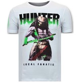 Local Fanatic Camiseta de los hombres de lujo - Hunter Predator - Blanco