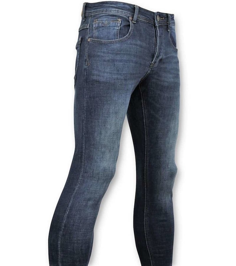 True Rise Hombres clásicos de los pantalones vaqueros pantalones vaqueros lavados - - D3060 - Azul