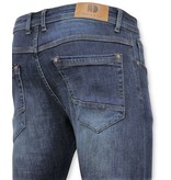 True Rise Hombres clásicos de los pantalones vaqueros pantalones vaqueros lavados - - D3060 - Azul