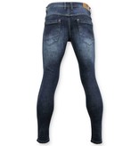 True Rise Hombres clásicos de los pantalones vaqueros pantalones vaqueros lavados - - D3060 - Azul