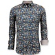 Camisa Para Hombre de Lujo Italiana - Impresión Digital Floral - 3062 - Verde