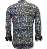 Tony Backer Camisa Para Hombre de Lujo Italiana - Impresión Digital Floral - 3062 - Verde