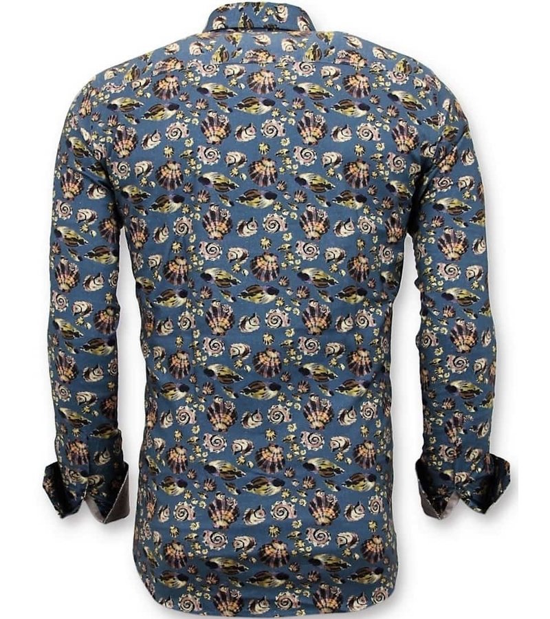 Tony Backer Camisa Para Hombre de Lujo Italiana - Impresión Digital Floral - 3062 - Verde