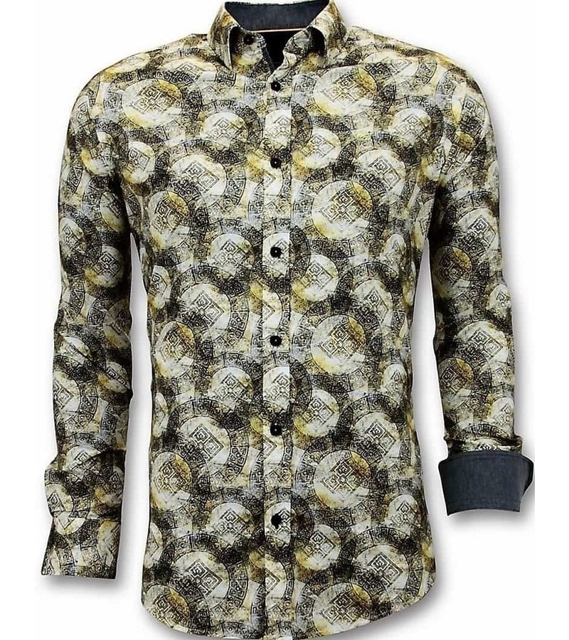 Tony Backer Camisas de Lujo Para Hombre - 3053 - Amarillo