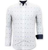 Tony Backer Camisas De Los Hombres Italianos de Del Ajustado - 3047 - Blanco