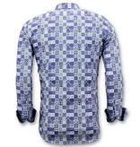Tony Backer Hombres De Moda De Lujo Camisas - 3055 - Azul