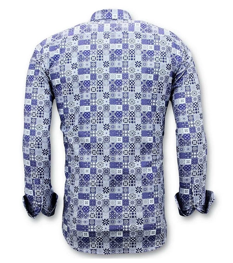 Tony Backer Hombres De Moda De Lujo Camisas - 3055 - Azul