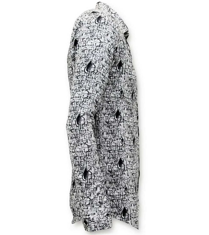 Tony Backer Camisas De Lujo De Estar Hombres Libres Impresión Digital - 3051 - Blanco