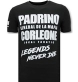 Local Fanatic Fresco De La Camiseta De Los Hombres Padrino Corleone - Negro