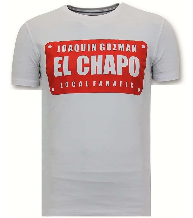 Local Fanatic Camiseta De los Hombres De Lujo Joaquín El Chapo - Blanco