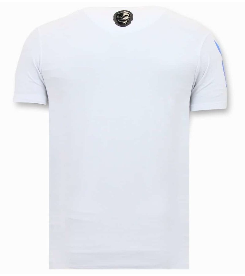 Local Fanatic Camiseta Exclusiva Hombre Destroyed Playtoy - Blanco