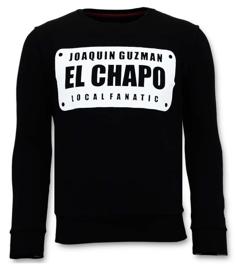 Local Fanatic Sudaderas Hombre Joaquín El Chapo Guzmán - Negro