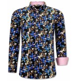 Gentile Bellini Camisas de Hombre de Colores - Slim Fit - 3068 - Rosa / Negro