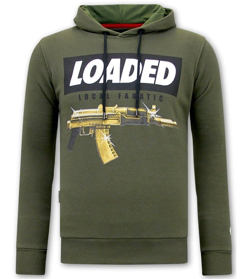 Local Fanatic  Sudaderas Para Hombres Loaded Gun - Verde