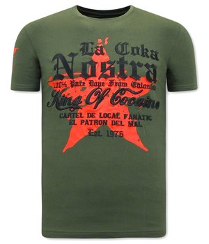 Local Fanatic Camisetas Estampadas King of Cocain- Verde