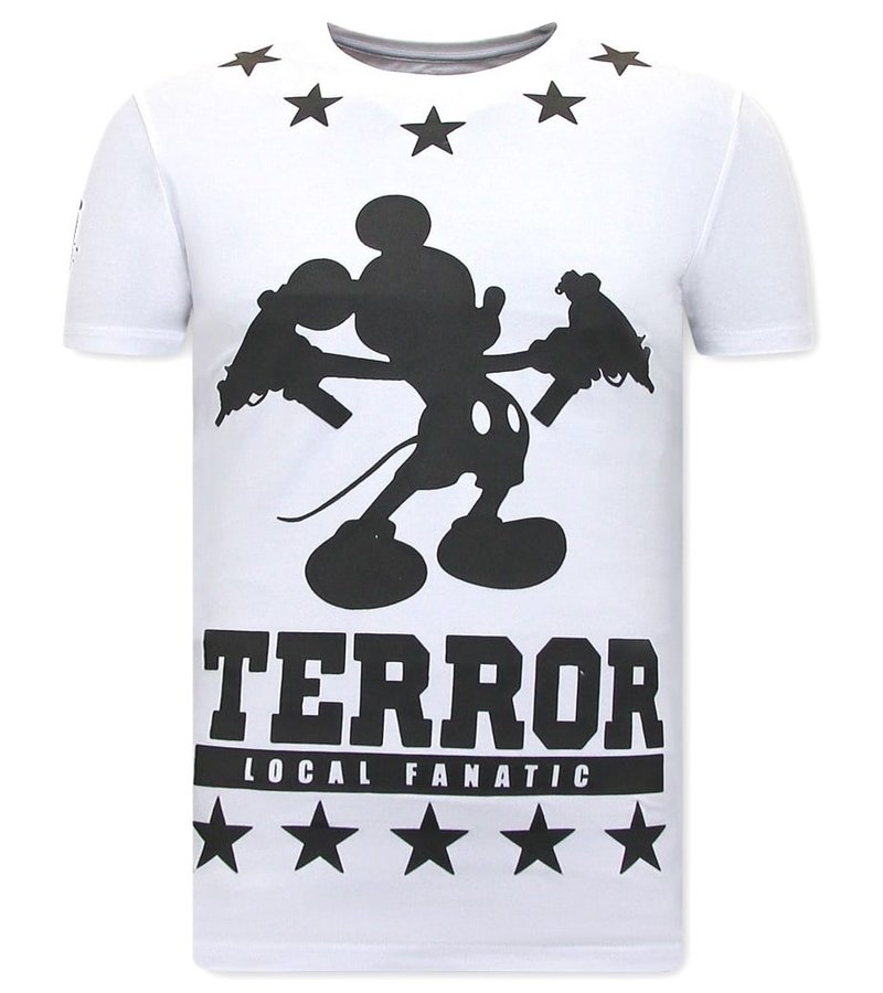 Local Fanatic Terror Mouse Camisetas Para Hombre - Blanco