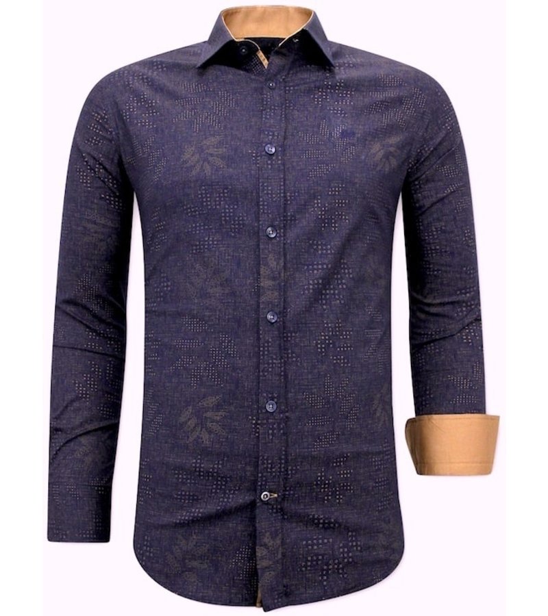 Tony Backer Camisas Estampadas Hombres - 3069NW - Azul