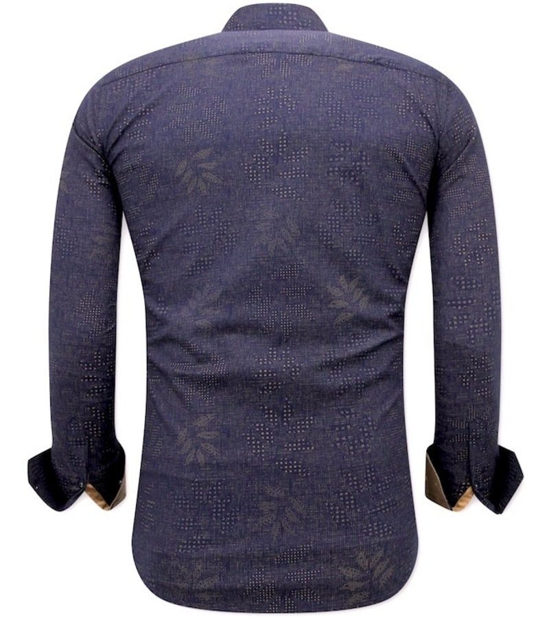 Tony Backer Camisas Estampadas Hombres - 3069NW - Azul