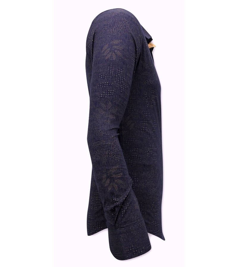 Tony Backer Camisas Estampadas Hombres - 3069NW - Azul